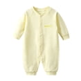thumbnail image 1 of Akiihool Zipper Romper Baby Boy Cute Newborn Unisex Baby Cotton Long Sleeve Onesie Coming Home Outfits,Soft Romper Yellow,3-6 Months, 1 of 5