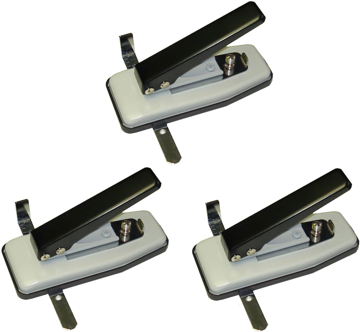 Akiles CSP-G Slot Punches (Pack of 3); Oval Hole Suitable for Clips, Straps, Lanyards, Loops and Other ID Accessories; Compact Design; Steel Construction; Adjustable Slide Guide, and Depth Margin