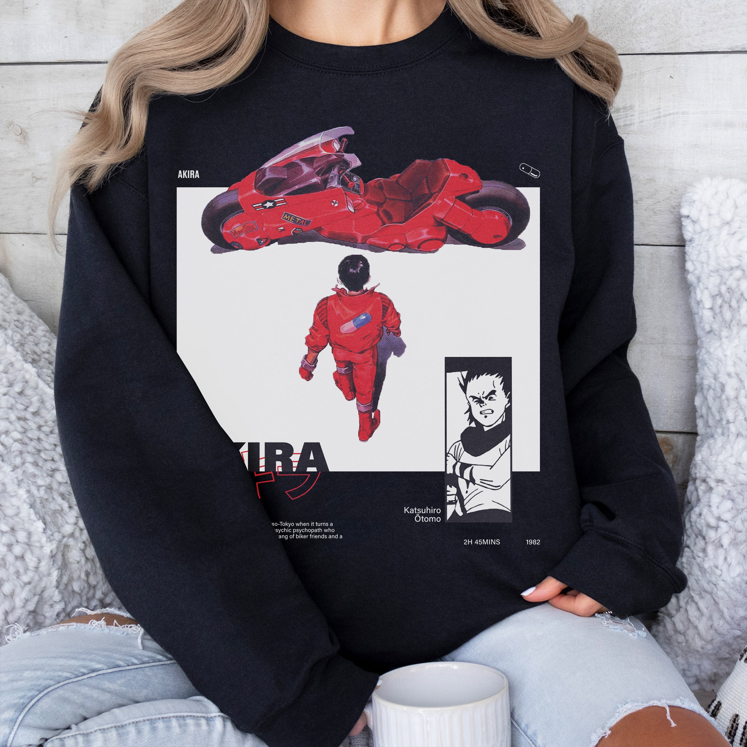 Akira Inspired Anime Graphic Sweatshirt Unisex, Vintage Japanese