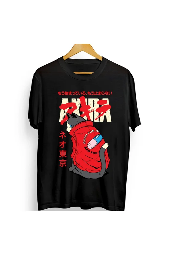 Akira cat new T-Shirt, 1988 Japanese Anime Film,Akira Good,graphic tee