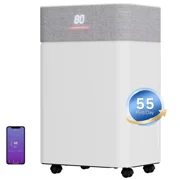 Akires Dehumidifier for Basement 5000 Sq.ft, 55 Pint, with Drain Hose, WiFi Smart Control for Whole Home, Bathroom, Large Room, Garage
