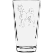 Akita American Dog Themed Etched All Purpose 16oz Libbey Pint Glass