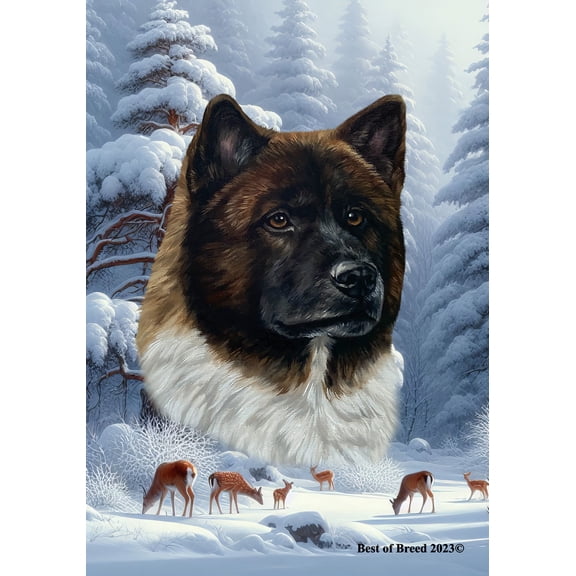 Akita - Best of Breed Winter Wonderland Garden Flag