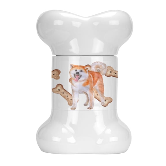 Akita Bone Shaped Treat Jar