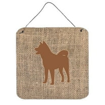 Akita Burlap And Brown Aluminium Metal Wall Or Door Hanging Prints