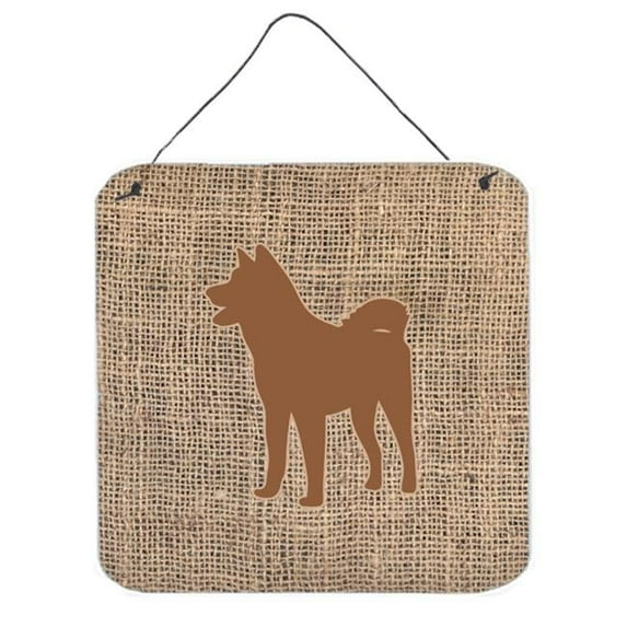 Akita Burlap And Brown Aluminium Metal Wall Or Door Hanging Prints