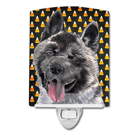 Akita Candy Corn Halloween Ceramic Night Light