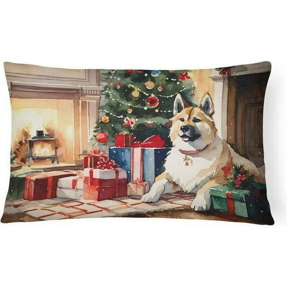 Akita Cozy Christmas Throw Pillow