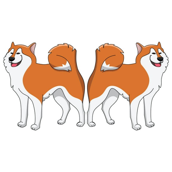 Akita Decal | Indoor/Outdoor | Dog Lover Super Cute Sticker for SUV Windows, Dorm Rooms, Bedroom, Offices | SignMission personalized gift | 2 Pack of 6"