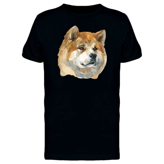 Akita Dog Head Painting T-Shirt Men -Image by Shutterstock, Male x-Large