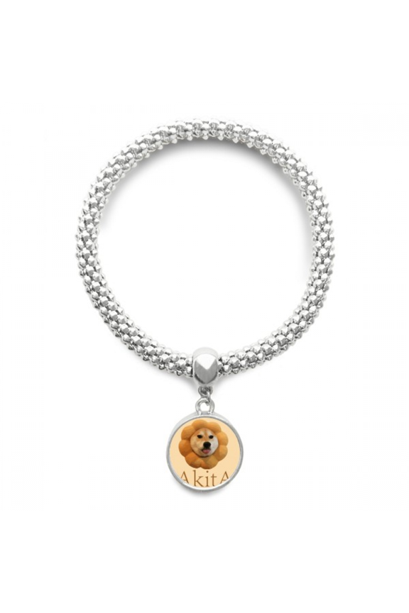 Akita Dog Pillow Neck Body Sliver Bracelet Pendant Jewelry Chain Adjustable Bangle