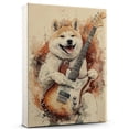 thumbnail image 1 of Akita Dog Playing Bass Guitar Wall Stretched Canvas Size 8x12 – Akita Canvas Art for Dog Lovers, Bass Guitar Canvas Wall Decor, 1 of 5