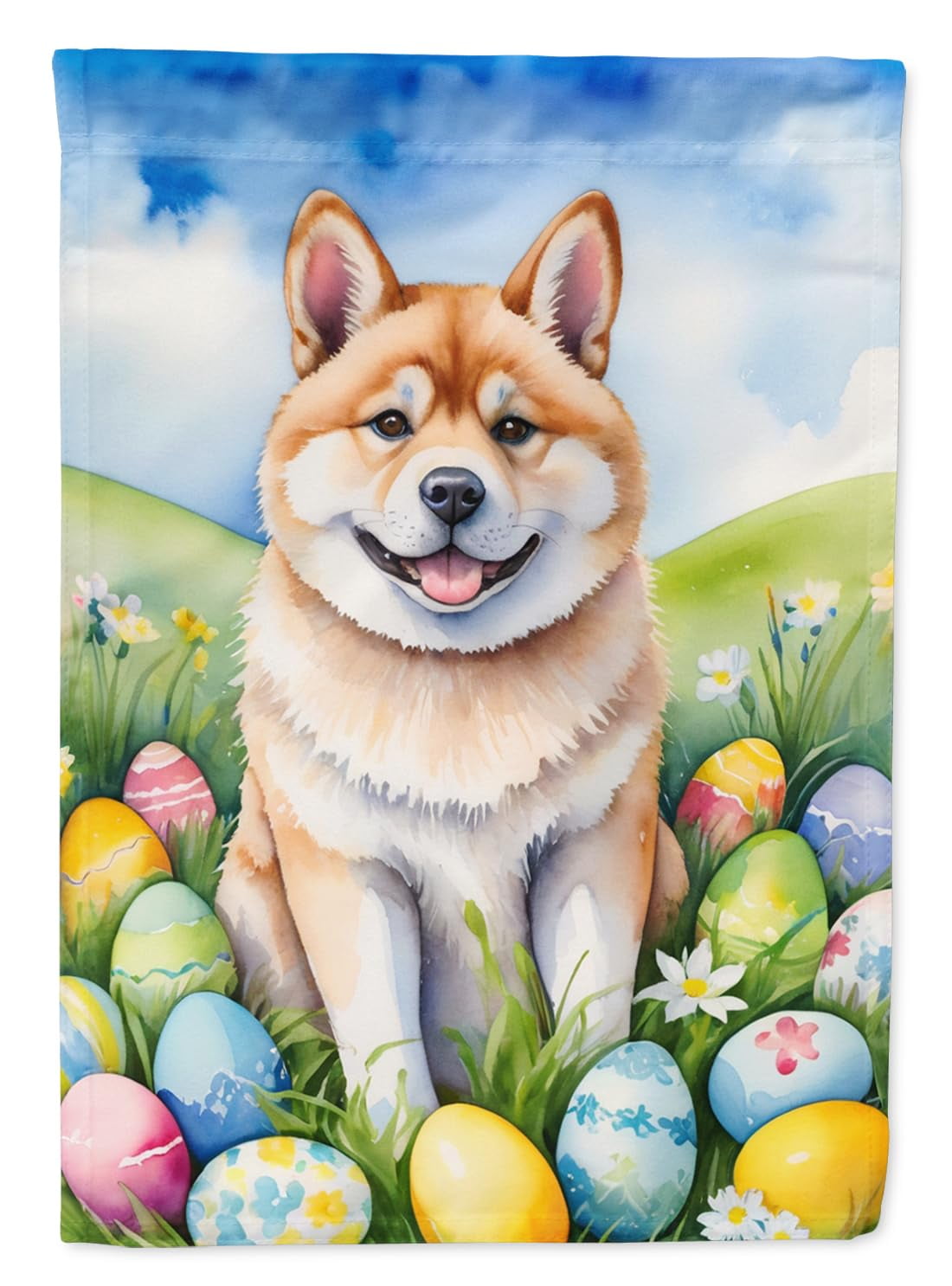 Akita Easter Egg Hunt Garden Flag 11.25 in x 15.5 in