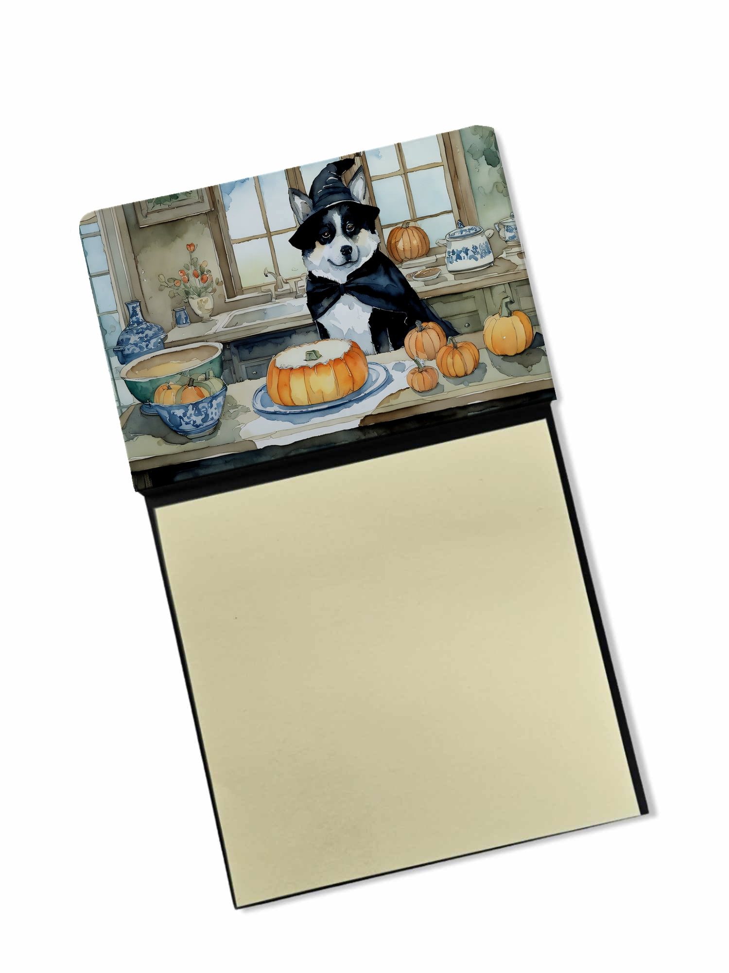 Akita Fall Kitchen Pumpkins Sticky Note Holder 3.25 in x 5.25 in