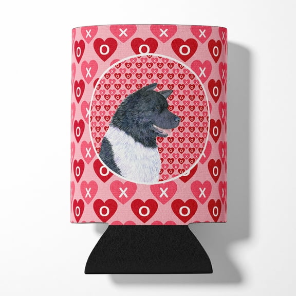 Akita Hearts Love and Valentines Day Portrait Can or Bottle Hugger