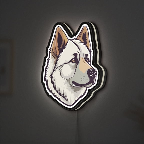 Akita Inu 3D Novelty Light Box, Japanese Dog Breed Decor, Lighted, Ideal for Dog Enthusiasts (Width 12 inch, 30cm)