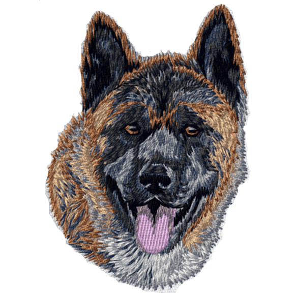 Akita Inu Dog Head Embroidered Patch 3" Iron on