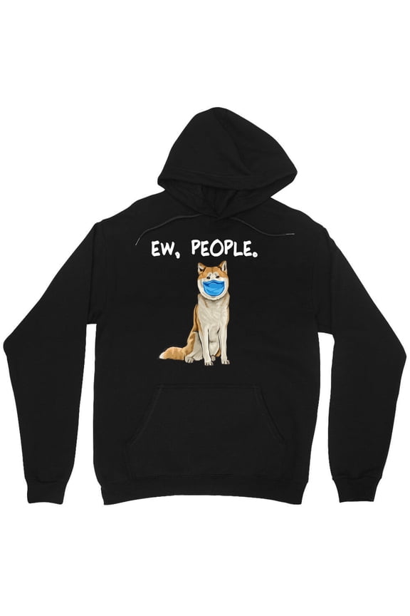 Akita Inu With Face Mask Graphic Funny Japanese Dog Lover Novelty M394 Unisex Hoodie, Up to Size 5XL