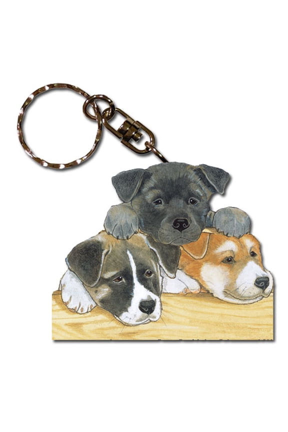 Akita Keychain, Souvenir Key Holder, Dog Charm Tag, Pet Key Rings Craft Ornaments, Wooden Die-Cut