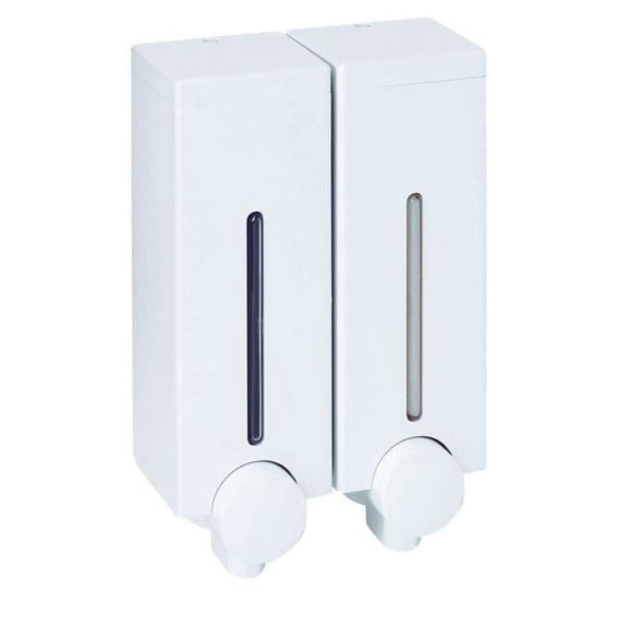 Akita Line HomeCare P. Nova Liquid Soap Dispenser for Bathroom, Wall Mounted Sanitizer Dispenser for Home, White (2 x 450 ML)