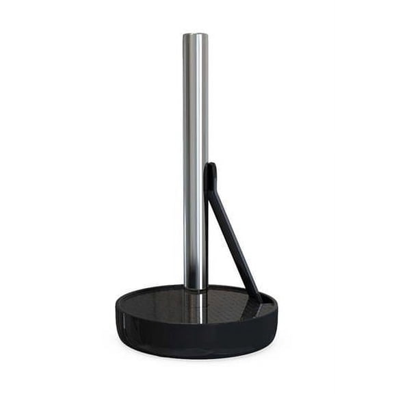 Akita Line HomeMarket  Aluminum Kitchen Paper Towel Holder, Marble Finish Tissue Paper Dispenser for Kitchen, Restaurant (Black)