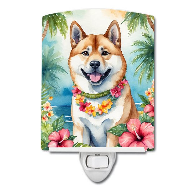 Akita Luau Ceramic Night Light 4 in x 6 in Walmart Business Supplies