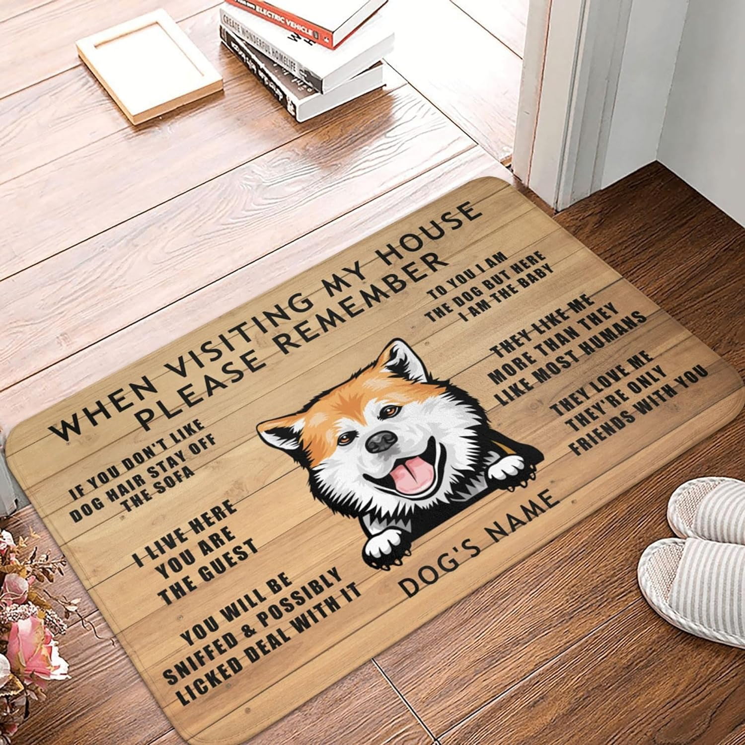Akita Mat Doormat Front Entrance Door Mat for Indoor and Outdoor