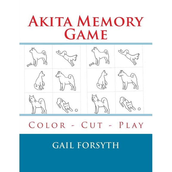 Akita Memory Game: Color - Cut - Play