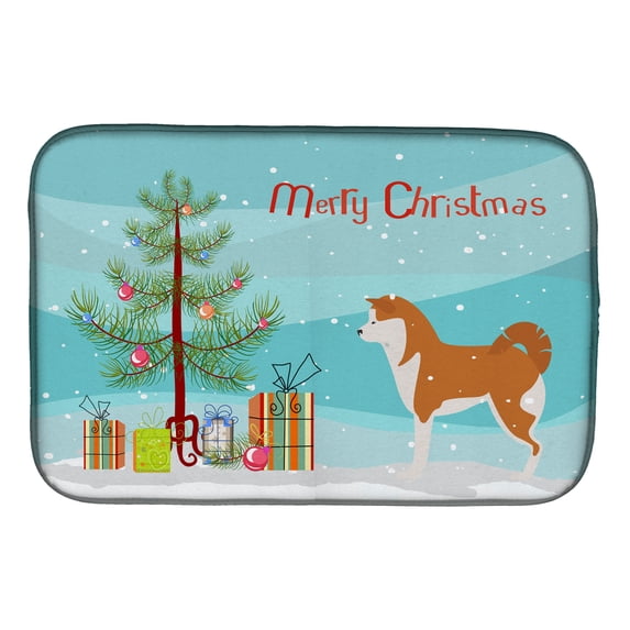 Akita Merry Christmas Tree Dish Drying Mat