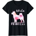 thumbnail image 1 of Akita Princees Flower Akita Dog Lover Akita Owner Shiba Inu T-Shirt men and women can wear, black, white, gifts, 1 of 4