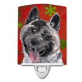 thumbnail image 1 of Akita Red Snowflakes Holiday Christmas Ceramic Night Light, 1 of 1