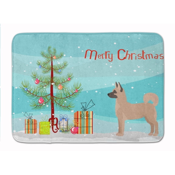 Akita Shepherd Christmas Tree Machine Washable Memory Foam Mat