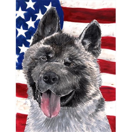 Akita USA Patriotic American Flag Flag Garden Size