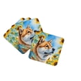 thumbnail image 1 of Akita in Sunflowers Foam Coasters, 1 of 5
