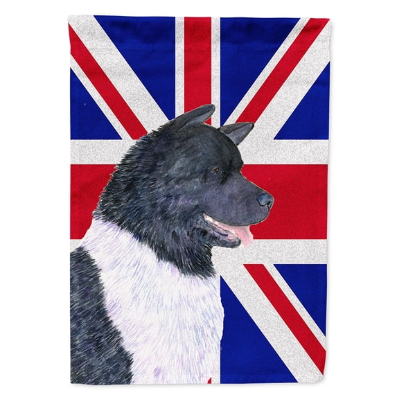 Akita with English Union Jack British Flag Garden Flag