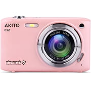 Akito C12 Kosher Digital Camera with 20 MP Resolution and 16x Digital Zoom Pink