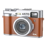 Akito C150 Kosher 48MP Ultra HD Selfie Digital Camera with 16x Digital Zoom, 2.8-Inch IPS Screen, and Type-C Charging