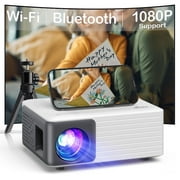 Akiyo O1PW 1080P Mini Projector,5000Lumens and up to 180 Display,55000Hrs LED Life Movie Projector