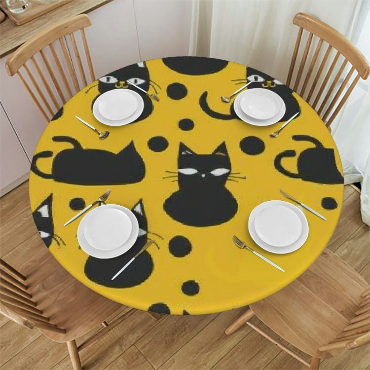 Charming Cat Paw Print Tablecloth for Cat Lovers