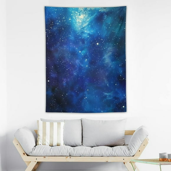 Akjvoe Galaxy Universe Space Tapestry, Blacklight Starry Night Sky Mysterious Nebula Stars Ceiling tapestries for Bedroom Backdrop Wall Decor 30x40in