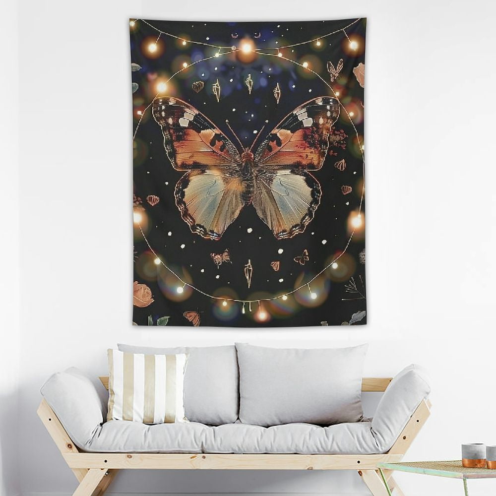 Orange butterfly tapestry