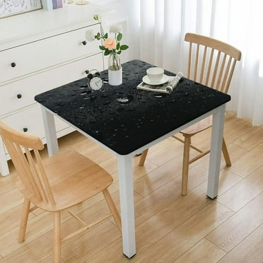 Akjvoe  Outdoor Black Square Table Cover, Weather Resistant Waterproof Anti UV Patio Square Table Top Covers with Elastic Rope, Fit for Square Patio Furniture white
