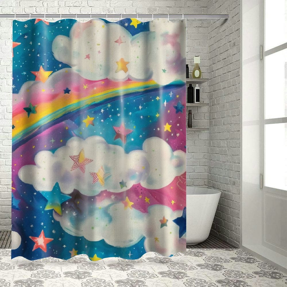 Akjvoe Rainbow Shower Curtain Set Waterproof Shower Curtains for