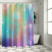 Akjvoe Shower Curtain Waterproof Unicorn Rainbow Universe Fantasy Magic Sparkles Stars Bath Curtains Polyester Decor Bathroom