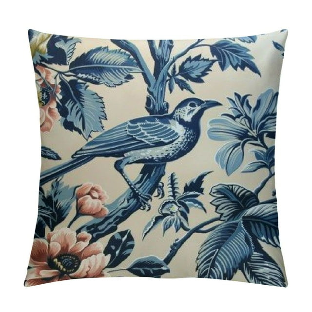 Akjvoe Throw Pillow Covers Bird Cushion Cover Sofa Pillow Cover Blue