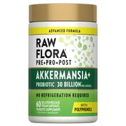 Akkermansia Muciniphila Probiotic | 60 Capsules | 30 Billion CFU | Vegan & Gluten Free | by Raw Flora