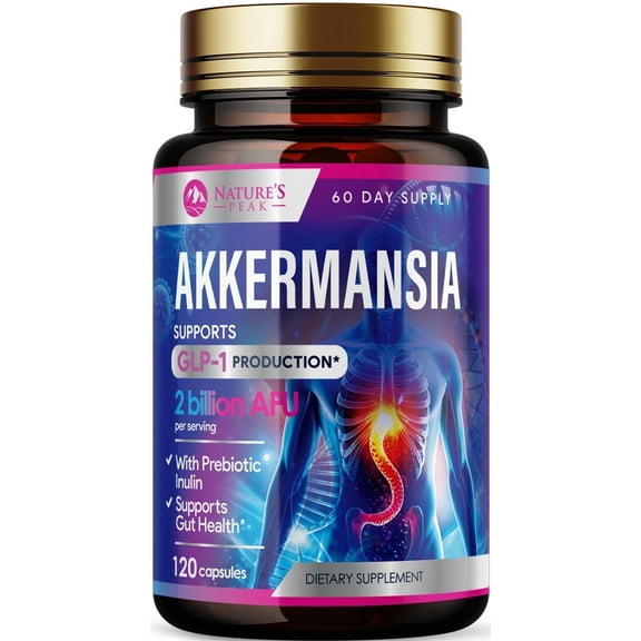 Akkermansia Probiotic 2 Billion AFU - Premium Akkermansia Muciniphila to Support GLP-1 Production for Women & Men, GLP-1 Supplement with Prebiotics for Digestive, Gut & Immune Support - 120 Capsules