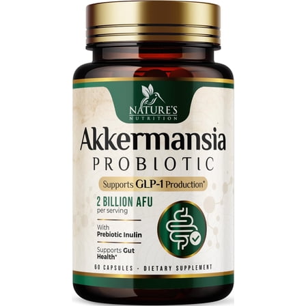 Akkermansia Probiotic 2 Billion AFU - Advanced Probiotics for Women & Men - Best Akkermansia Muciniphila Supplement with Prebiotics - Digestive Health & GLP-1 Support - Bottled in USA - 60 Capsules