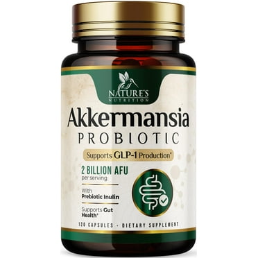 GLP-1 Akkermansia Probiotic Supplement for Women & Men, Akkermansia Muciniphila GLP 1 Probiotics with Prebiotic, 2 Billion AFU, Natural Digestive, Gut Health, & GLP 1 Production Support, 120 Capsules