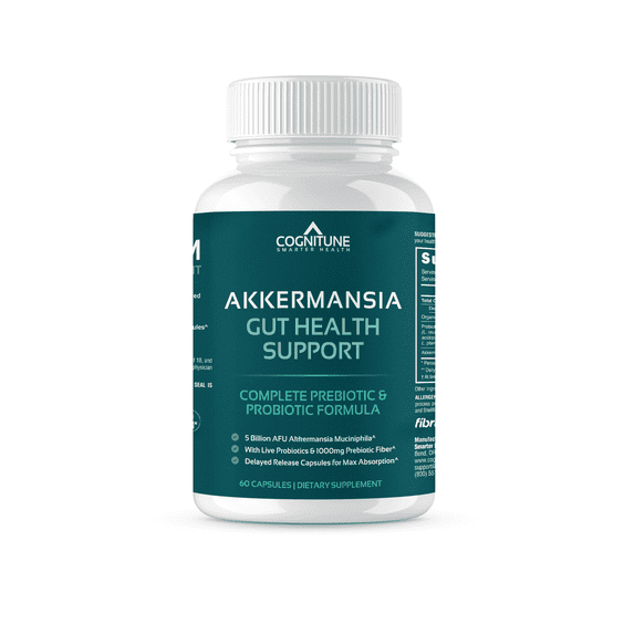Akkermansia Probiotic Supplement – 3-in-1 Gut Health Supplement with Akkermansia Muciniphila, GLP-1 Probiotic & Organic Prebiotic Fiber – Daily Gut Support for Men & Women